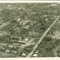 Aerial view of Muhlenberg campus towards the east, ca. 1965.