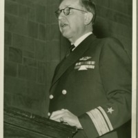 Commencement speaker Admiral Louis E. Denfeld.