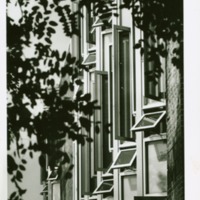 Prosser Hall exterior windows, ca. 1970.