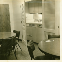 A dormitory common space, ca. 1970s.